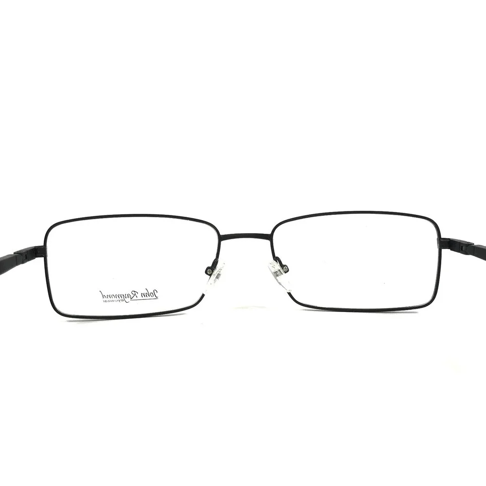 John Raymond Eyeglasses Frames JR-02063 BLOCK Black Rectangle Wire Rim 60-19-150